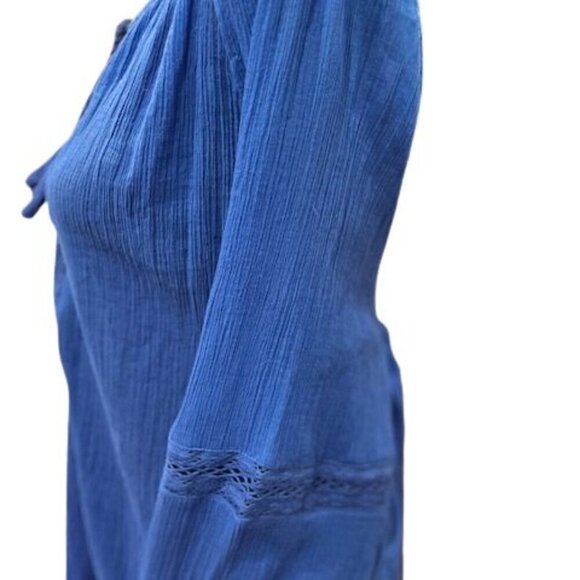 Lane Bryant V-Neck Embroidered and Tasseled Crepe Tunic Blouse – NWT SZ 14/16 - Picture 4 of 9